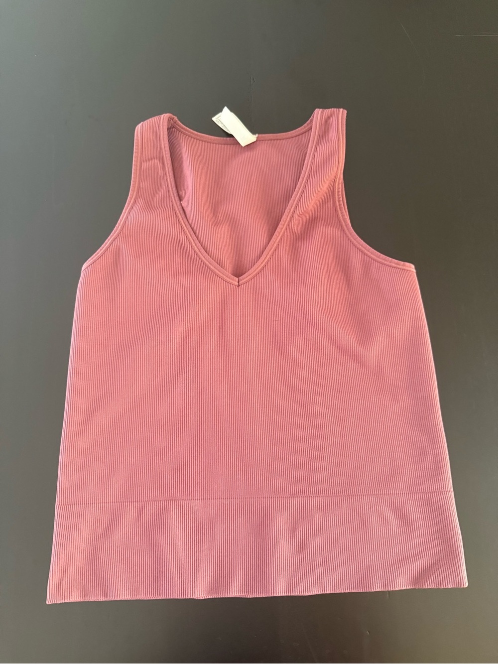 Athleta Ribbed V-Neck Tank Top - Dusty Pink
